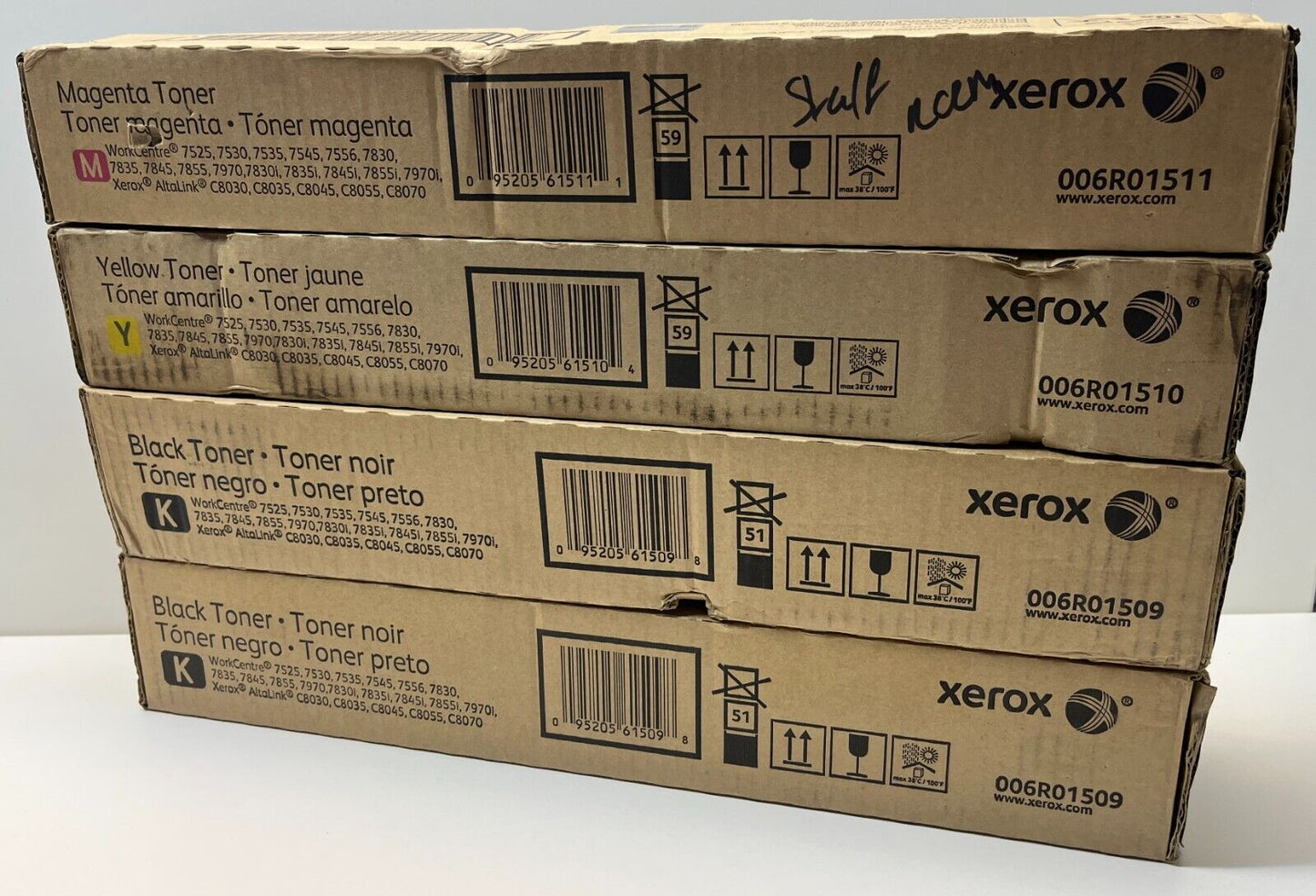 Xerox Job Lot WorkCentre 7525, 7530 & More-K,K,Y,M,2xWaste, Drum & Transfer Roll