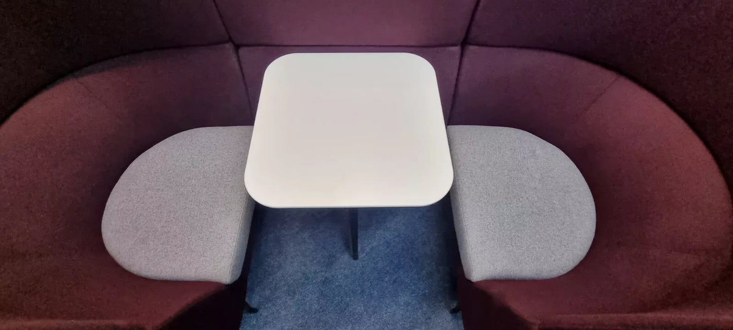 Orange Box Cwtch High Back 2 Seater Booth-Finished In Bergundy & Grey Seating