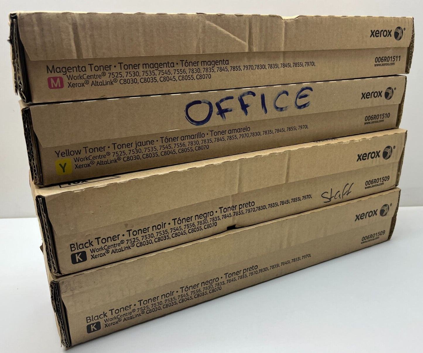 Xerox Job Lot WorkCentre 7525, 7530 & More-K,K,Y,M,2xWaste, Drum & Transfer Roll