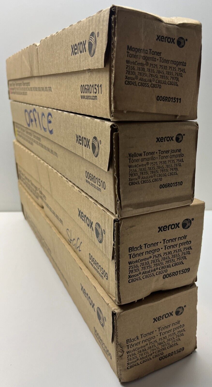 Xerox Job Lot WorkCentre 7525, 7530 & More-K,K,Y,M,2xWaste, Drum & Transfer Roll
