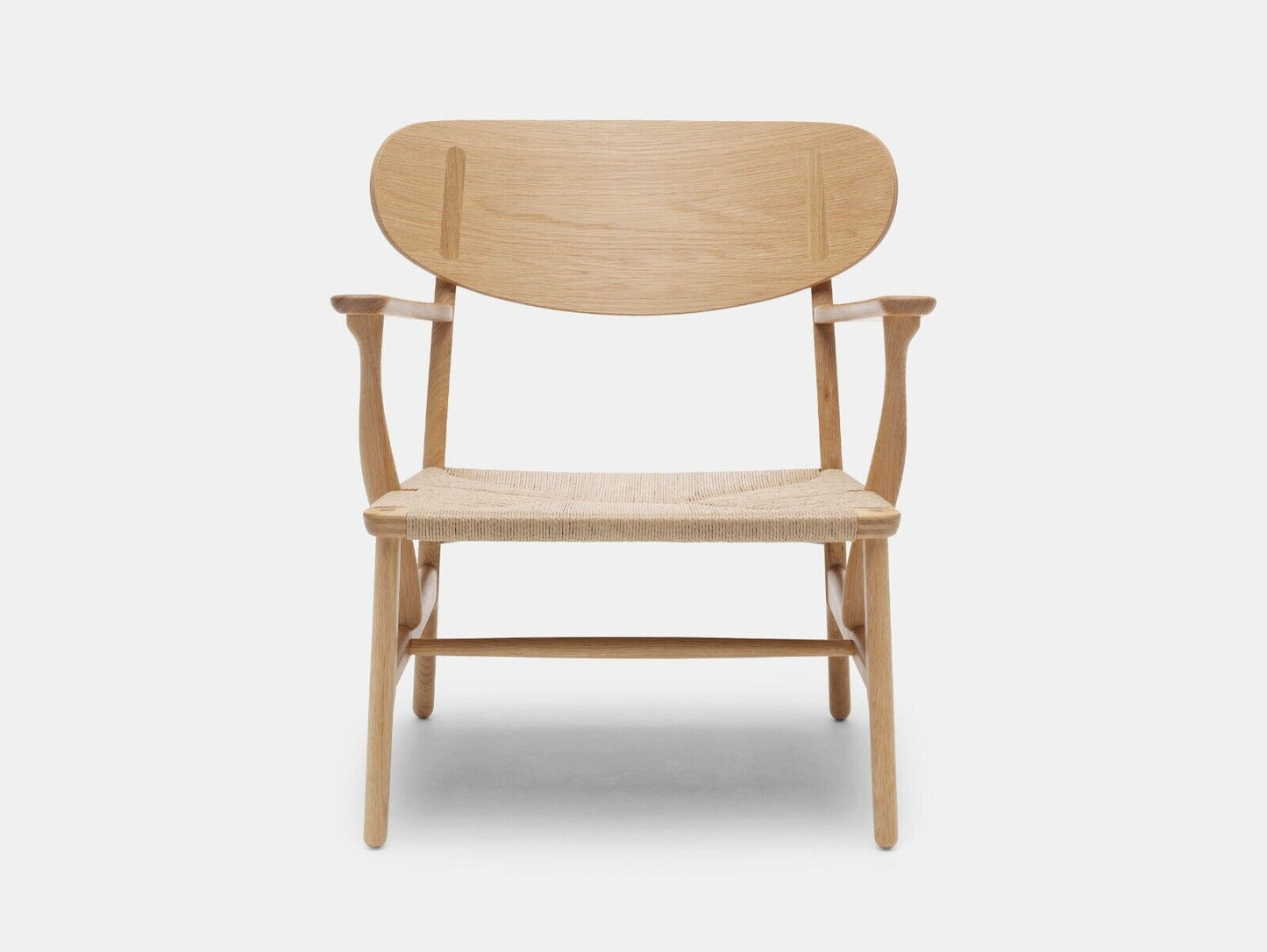 Carl Hansen CH22 Lounge Chairs Oak With Natural Papercord Seats - Set Of 2