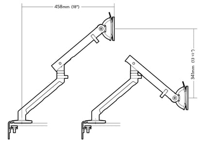 Bosson Saunders Flo Monitor Arm With Desk Clamp Finished In White New