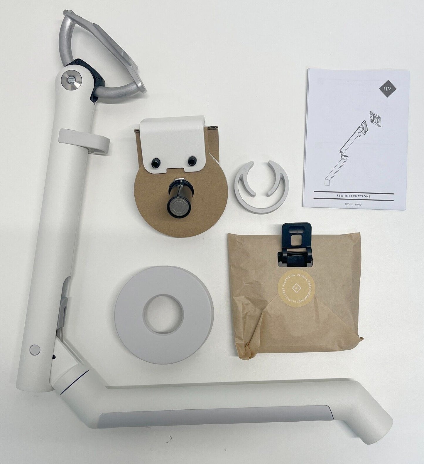 Bosson Saunders Flo Monitor Arm With Desk Clamp Finished In White New