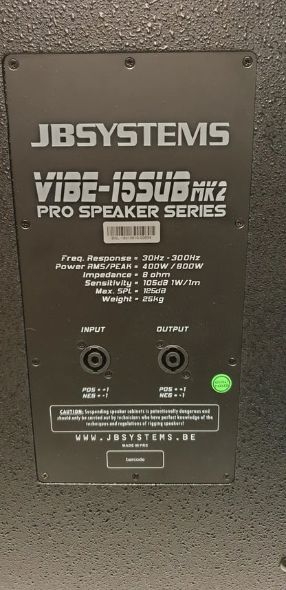 JB Systems Vibe-15 Sub MK2 Pro Subwoofer 15” 400W Passive